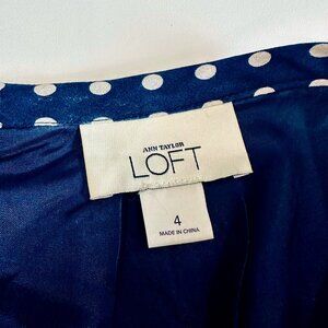 Ann Taylor , size 4, blue and white Polka dots and floral skirt